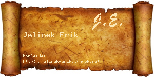 Jelinek Erik névjegykártya