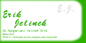 erik jelinek business card